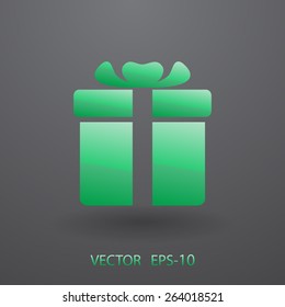 Gift box icon, vector illustration