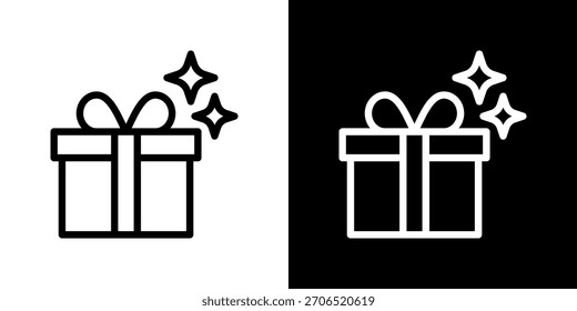 Gift Box Icon Vector Illustration. Fresh Line Design Built For Creative Flexibility In Light And Dark Versions.