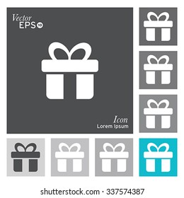 Gift box icon - vector, illustration.