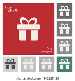 Gift box icon - vector, illustration.