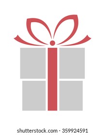 Gift Box Icon. Vector Illustration. Flat design.