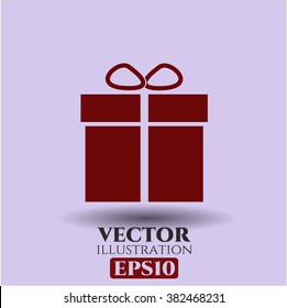 Ilustración vectorial de icono de caja de regalo
