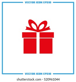 Gift box icon vector illustration eps10. Isolated badge for website or app - stock infographics