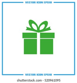 Gift box icon vector illustration eps10. Isolated badge for website or app - stock infographics