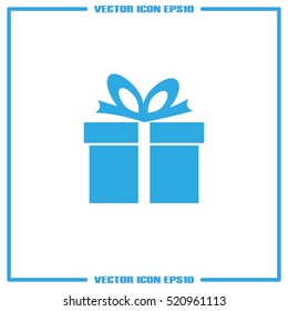 Gift box icon vector illustration eps10. Isolated badge for website or app - stock infographics