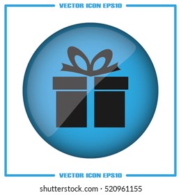 Gift box icon vector illustration eps10. Isolated badge for website or app - stock infographics