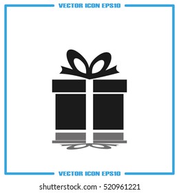 Gift box icon vector illustration eps10. Isolated badge for website or app - stock infographics