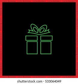 Gift box icon vector illustration eps10. Isolated badge for website or app - stock infographics