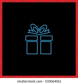 Gift box icon vector illustration eps10. Isolated badge for website or app - stock infographics