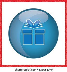 Gift box icon vector illustration eps10. Isolated badge for website or app - stock infographics