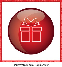 Gift box icon vector illustration eps10. Isolated badge for website or app - stock infographics