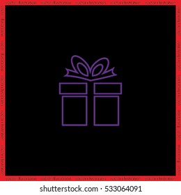 Gift box icon vector illustration eps10. Isolated badge for website or app - stock infographics