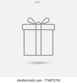 Gift box icon. Vector illustration.