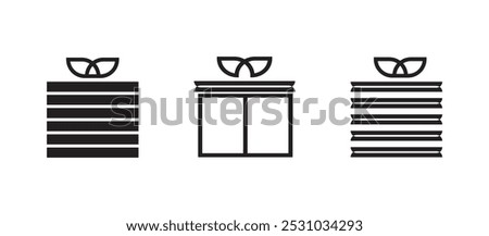 Gift Box Icon Vector Illustration of a Christmas Present with Linear Design for Surprise Gift Elements, Also for Eid , Diwali and Other Festivals.