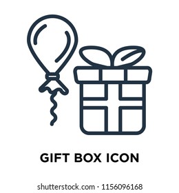 Gift box icon vector isolated on white background, Gift box transparent sign , thin symbols or lined elements in outline style