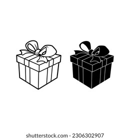 Gift box icon vector isolated on white background