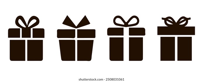 Gift box icon. Vector isolated elements. Christmas gift icon illustration vector symbol. Eps10