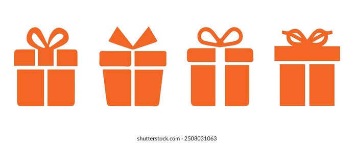 Icono de caja de regalo. Vector Elementos aislados. Símbolo de Vector de ilustración de icono de regalo de Navidad. Eps10