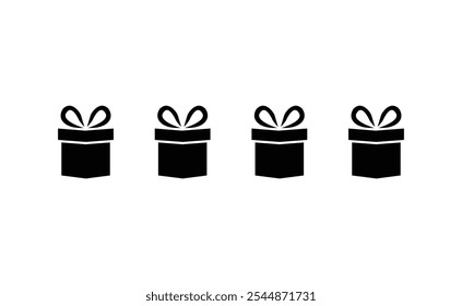 Ícone de caixa de presente. Elementos isolados do vetor. Símbolo de vetor de ilustração de ícone de presente de Natal.