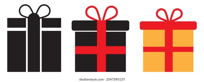 Gift box icon. Vector isolated elements. Christmas gift icon illustration vector symbol.555