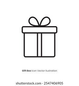 Gift box icon. Vector isolated elements. Gift box outline style Eps10