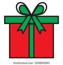 Gift box icon. Vector isolated elements. Christmas gift icon illustration vector symbol