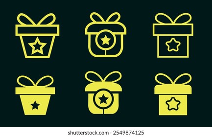 Ícone de caixa de presente. Elementos isolados do vetor. Símbolo de vetor de ilustração de ícone de presente de Natal
