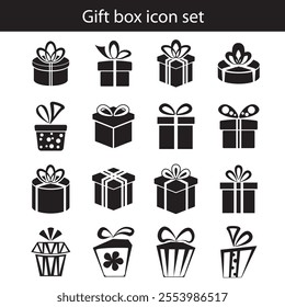 Gift box icon. Vector isolated elements. Christmas gift icon illustration vector symbol. Eps10