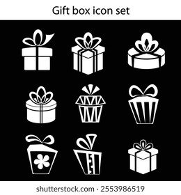 Gift box icon. Vector isolated elements. Christmas gift icon illustration vector symbol. Eps10