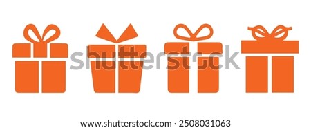 Gift box icon. Vector isolated elements. Christmas gift icon illustration vector symbol. Eps10