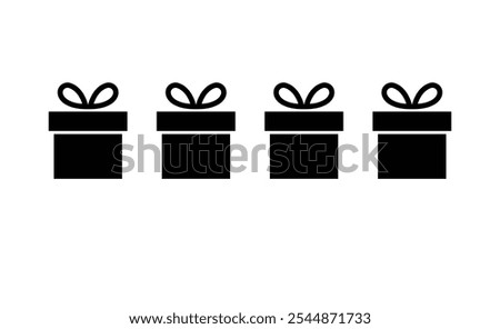 Gift box icon. Vector isolated elements. Christmas gift icon illustration vector symbol.