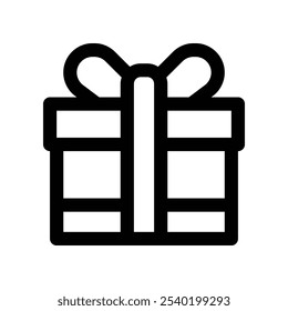 Icono de la caja de regalo Icono de la línea del Vector para su Sitio web, móvil, presentación y diseño del logotipo.