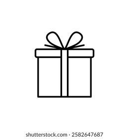 Gift Box Icon. Gift Box Vector Icon in line style design. Gift Box Symbol.