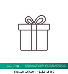 Gift Box Icon Vector Logo Template Illustration Design. Vector EPS 10.