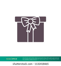 Gift Box Icon Vector Logo Template Illustration Design. Vector EPS 10.
