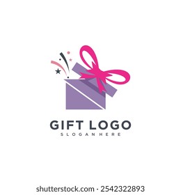 Gift box icon vector logo design with creative concept Premium Vector