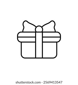 Gift box icon Vector logo outline