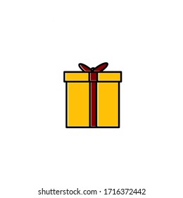 icono de caja de regalo vectorial sobre fondo blanco, ilustración de signo