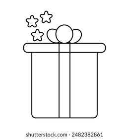 Vector del icono de la caja de regalo sobre fondo blanco
