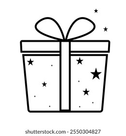 Gift box icon vector on white background. Gift for Christmas, birthday, celebration.