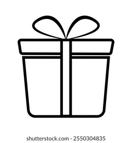 Gift box icon vector on white background. Gift for Christmas, birthday, celebration.
