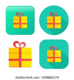gift box icon - vector present icon - holiday celebration symbol