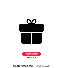 Vector de iconos de la caja de regalo. Signo de regalo