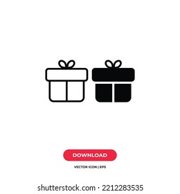 Gift box icon vector. Gift sign