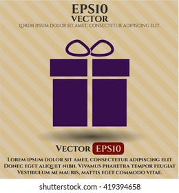 icono de caja de regalo vector símbolo de pinos planos jpg sitio web de la aplicación