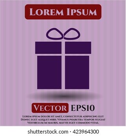 gift box icon vector symbol flat eps jpg app web concept website