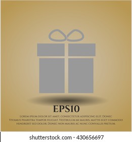gift box icon vector symbol flat eps jpg app web concept website