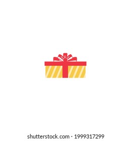 Vector de iconos de caja de regalo en estilo plano de moda. Presentar la ilustración del paquete en blanco