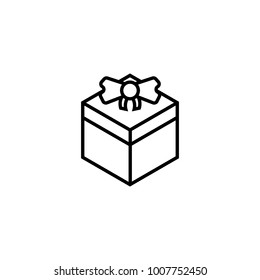 Gift box icon vector for valentines day. retro style isolated in white background