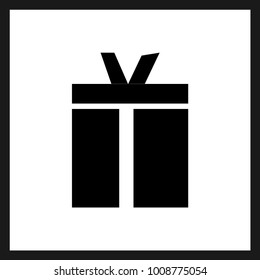 Gift box icon. vector web image.